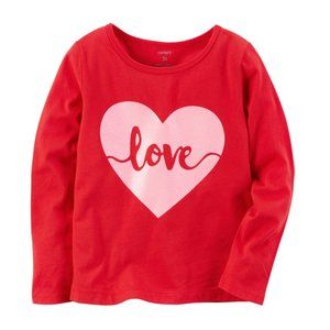 Carter’s 2T Toddler Girl Long-Sleeve Love Graphic Tee Heart Valentine’s Day